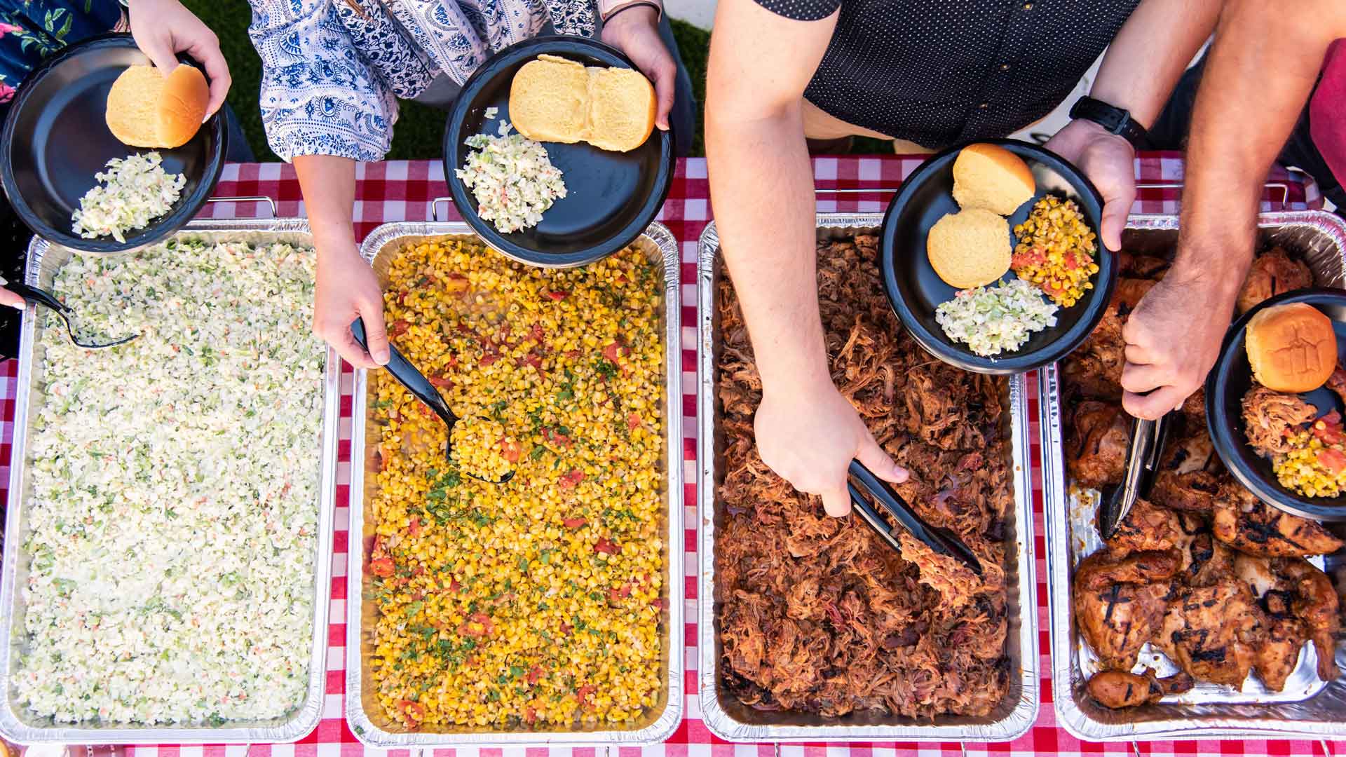 DOCatering2 Kentucky drop-off catering for self-serve buffet with pulled pork, chicken, and sides